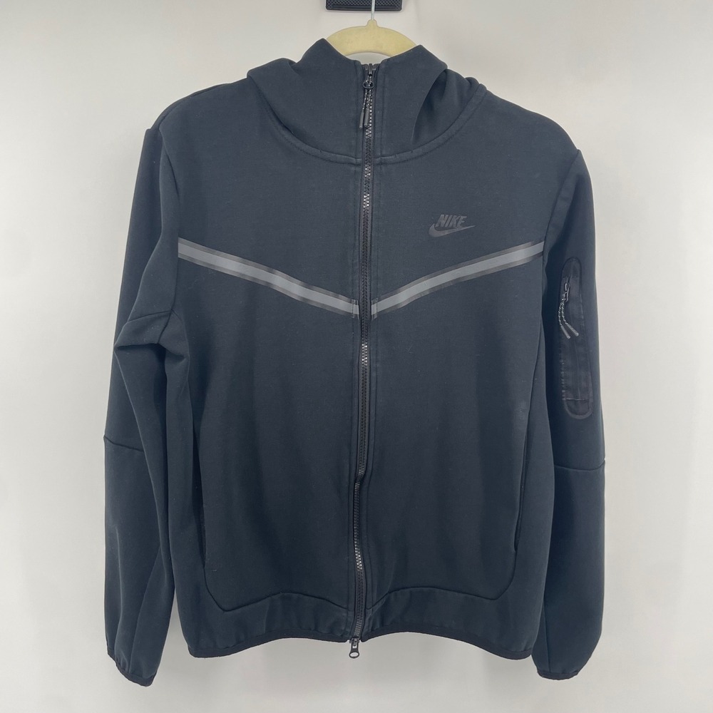 Nike Tech Fleece Hoodie Mens Medium Black Full Zip Windrunner Jacket CU4490-010